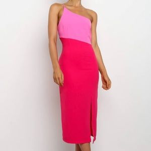Petal & Pup Hot Pink One-Shoulder Dress